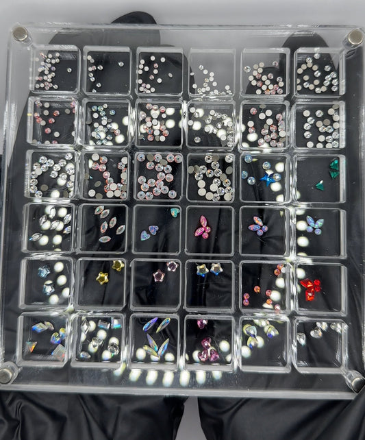 Mega Gems Mix with Clear Magnetic Acrylic Display Case