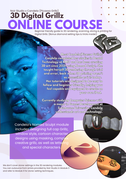 3D Digital Grillz Course Noir x Candela (Picassa Grillz)