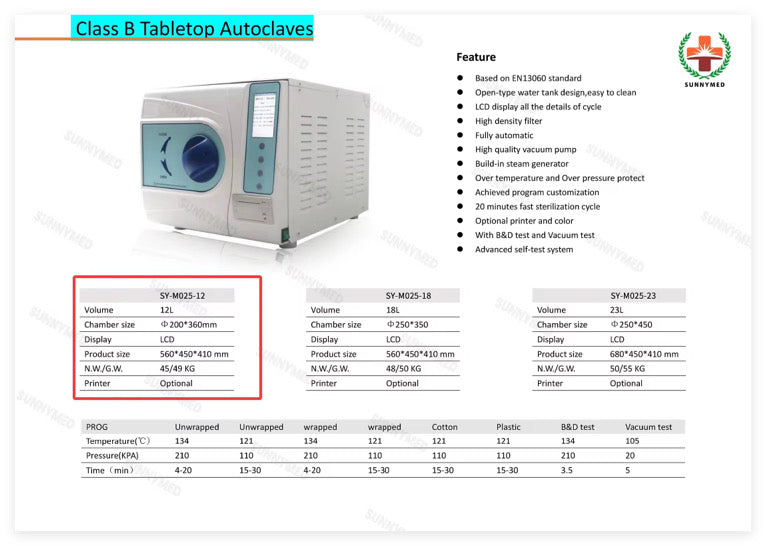 Class B Vacuum Steam Autoclave