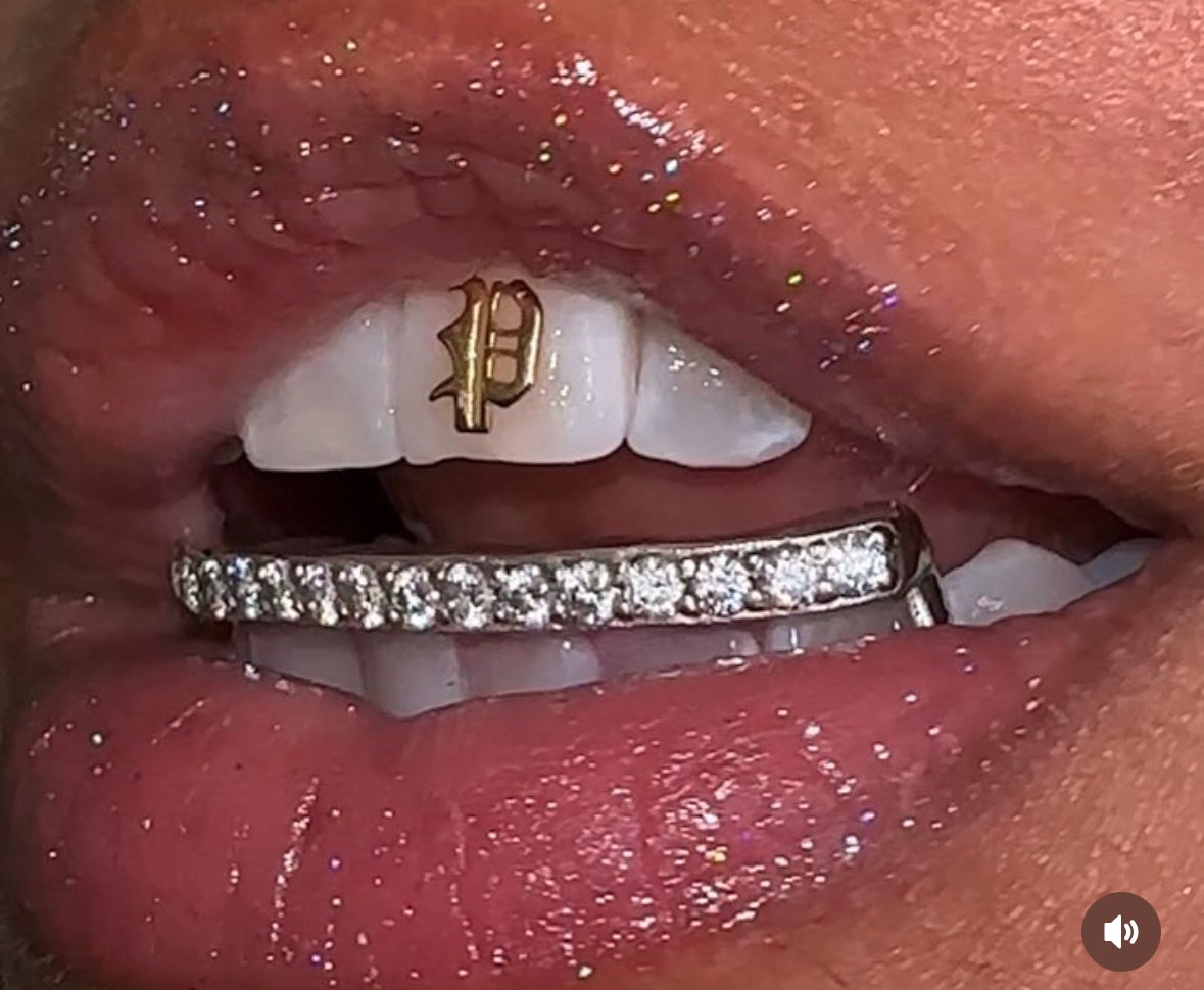 10ct Gold Icy Bar Diamond Grillz