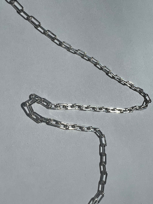 Sterling Silver Paper Clip Chain - 12-Inch Length, Weldable